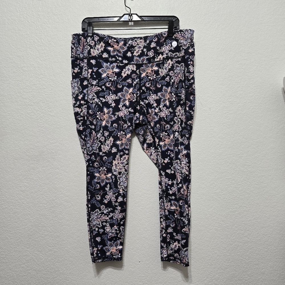 J Jill Fit Performance Blue Leggings Size XL